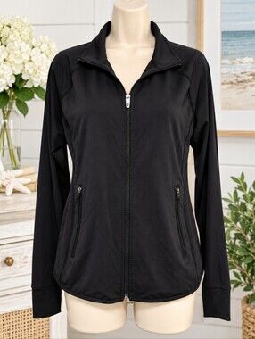 🖤 T by Talbots Black Athletic Zip-Up Jacket – Large Petite